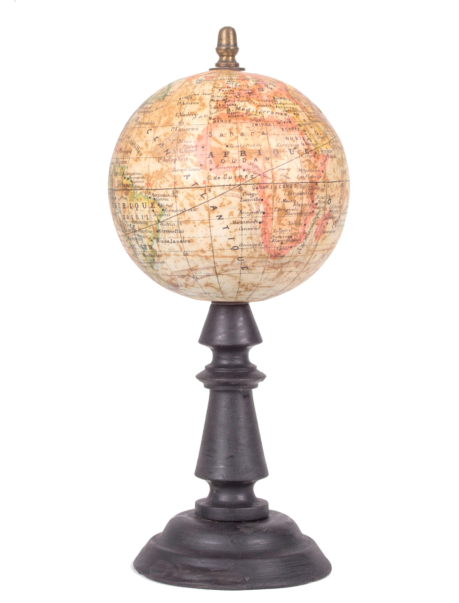 1880's 3 " ANTIQUE FRENCH TERRESTRIAL GLOBE Forest mappemonde (1 of 6)