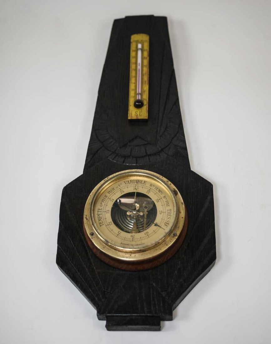 Antique art deco French aneroid barometer scientific (1 of 3)