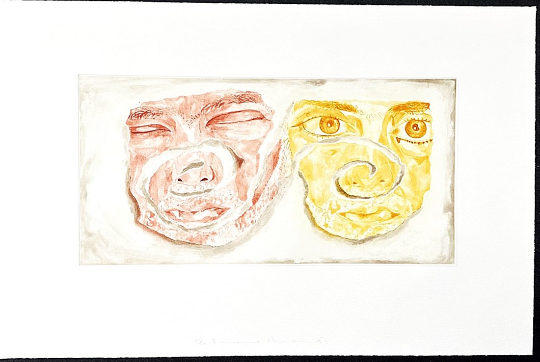Francesco Clemente: Celtic Self-Portrait 2003: Artist: Francesco Clemente Title: Celtic Self-Portrait 2003 Description: Aquatint Etching 27 3/4" x 18 1/4"sheet, signed and numbered ed. of 50 Reserve: $450.00 Shipping: Domestic: Flat-rate of $35.00