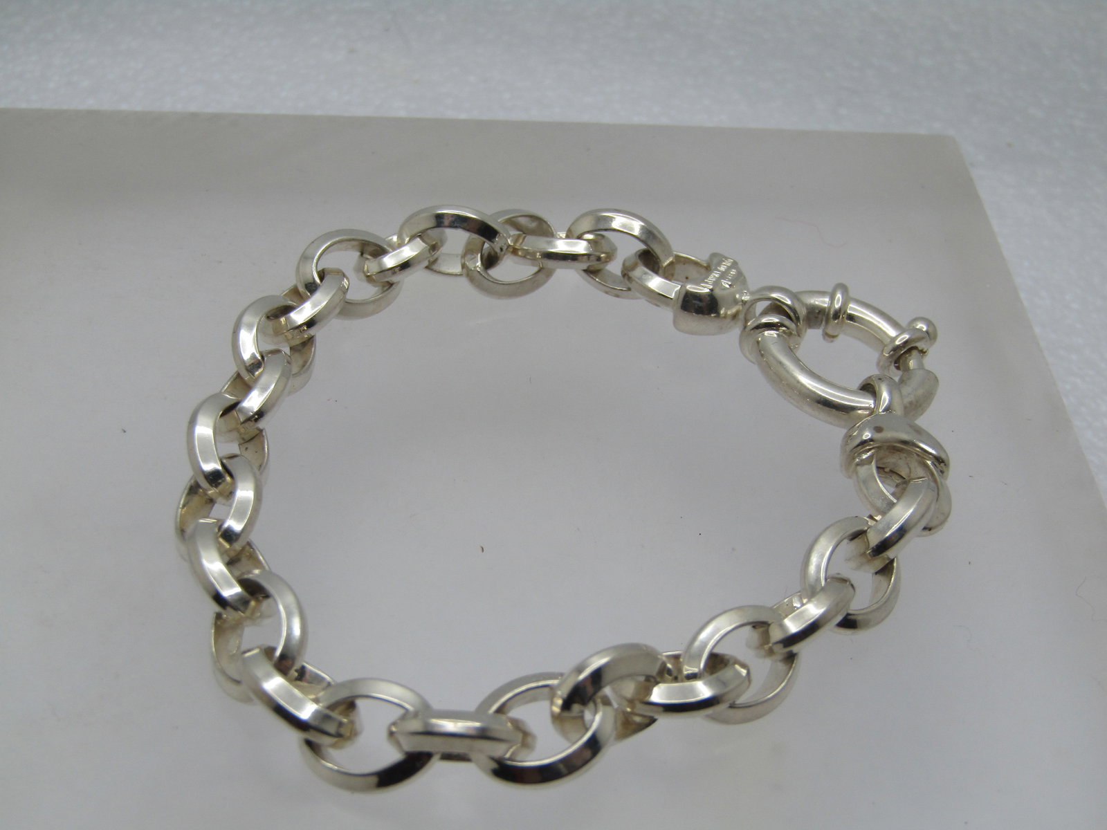Sterling Heavy 8mm Oval Link Bracelet, 8", Unisex, Milor, Italy, Modern (1 of 7)