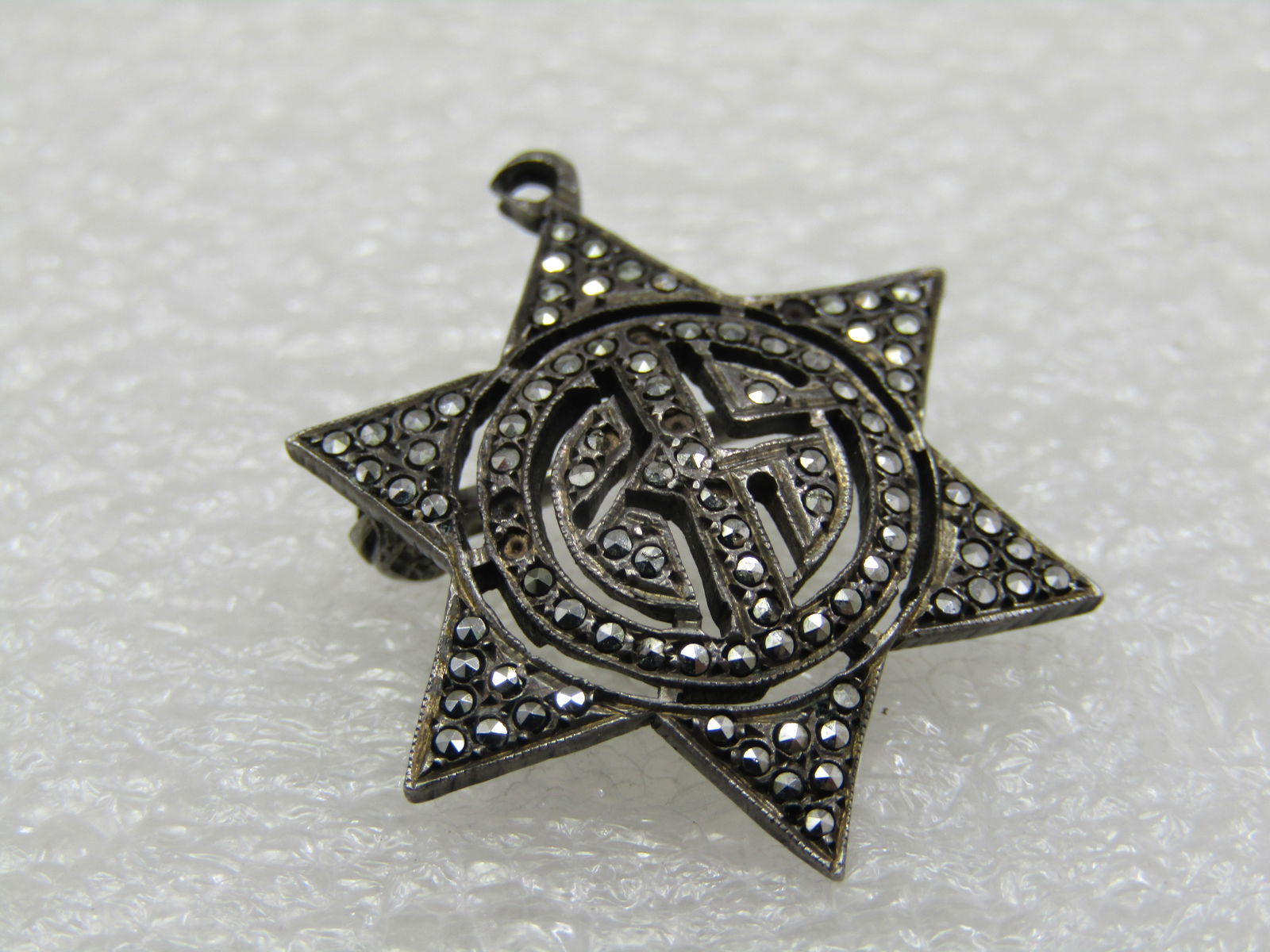 Vintage Sterling Marcasite Star of David Brooch, 1930's-1950's (1 of 4)