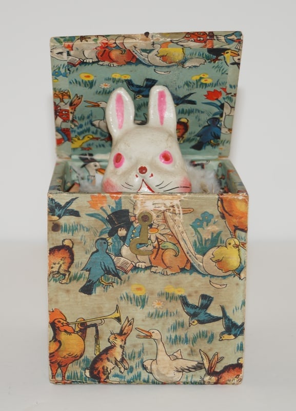 Antique Easter Rabbit Jack In The Box Toy (1 of 8)