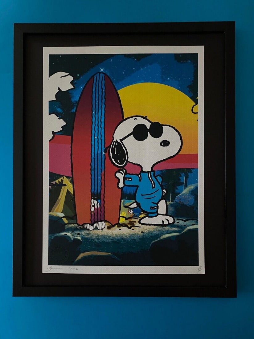 DEATH NYC Hand Signed LARGE Print Framed 16x20in COA SNOOPY JOE COOL PEANUTS B (1 of 5)