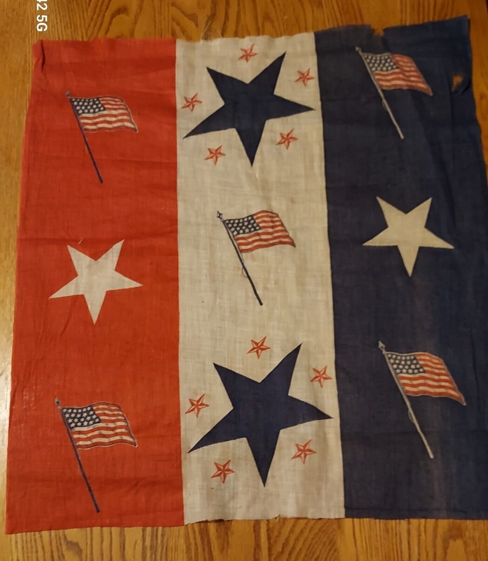 Rare star flag Star Flag 21 x 23" muslin material INCREDIBLE (1 of 5)