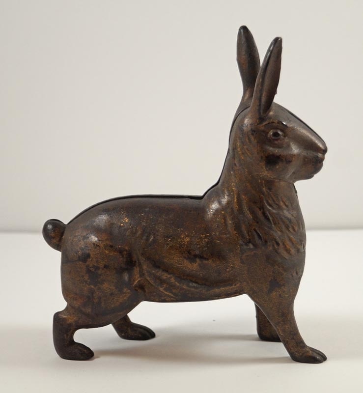 Antique Large Standing Rabbit Cast Iron Still Bank (1 of 6)