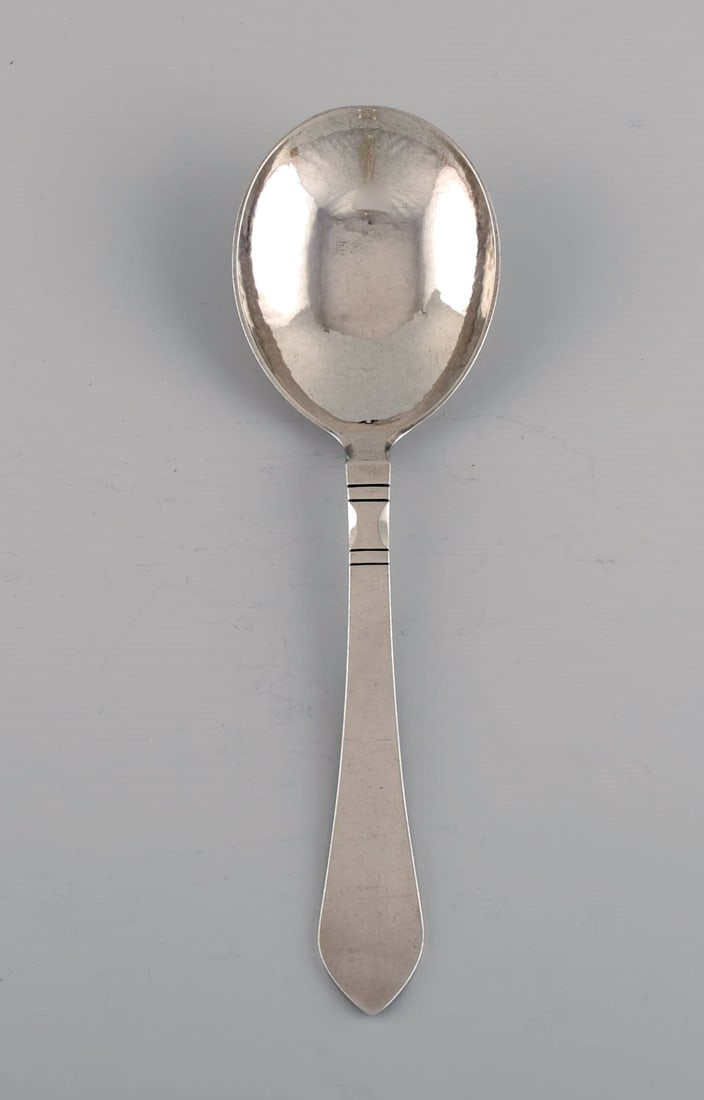 Georg Jensen Continental serving spoon in sterling silver. (1 of 4)
