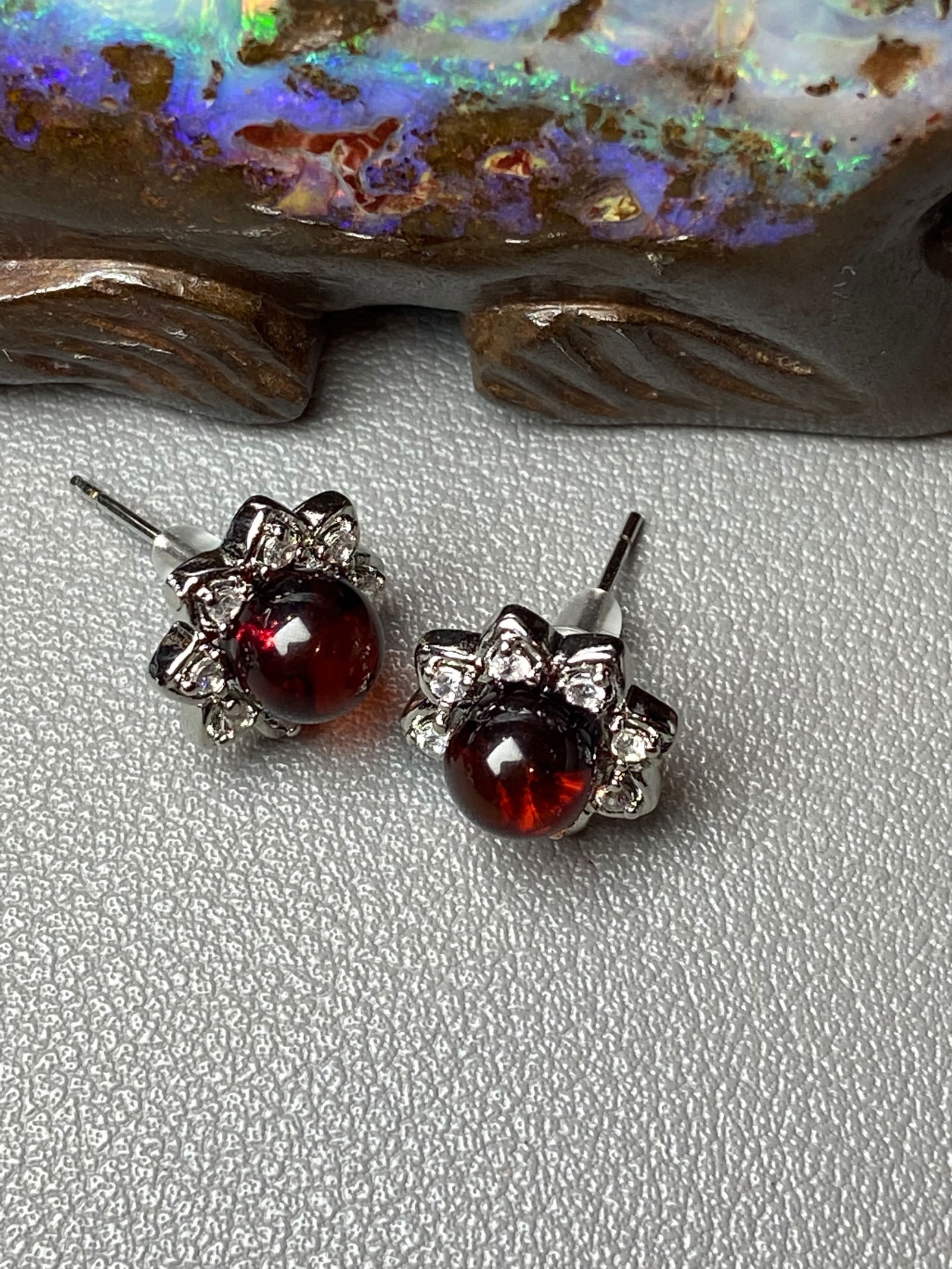 Baltic Cognac Amber silver Earring Earstuds (1 of 5)