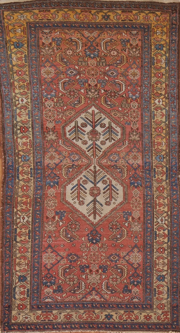 Vegetable Dye Antique Malayer Persian Runner Rug 3x7 (1 of 20)