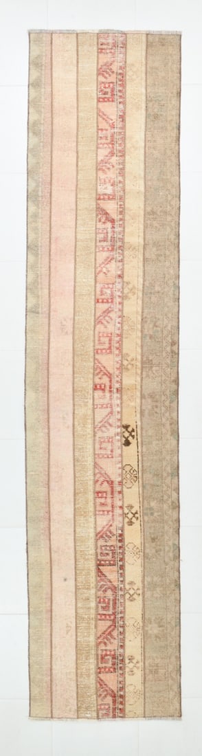 2' x 10' Vintage Turkish Runner Rug - 22507: Title: 2' x 10' Vintage Turkish Runner Rug - 22507 Description: Vintage Turkish Runner Rug Handmade, handwoven with traditional technique. Low pile, soft rug. Rug Condition: Fully cleaned and ready to