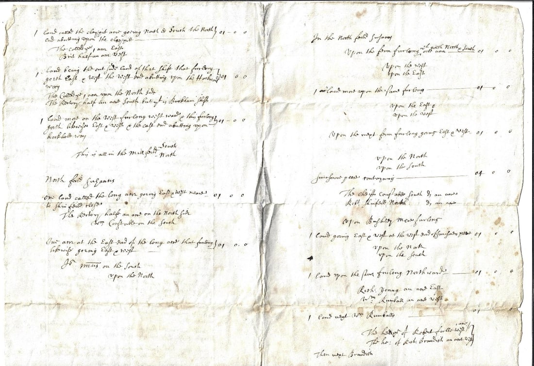 1664 English Manuscript Manor Methwold Survey (1 of 3)