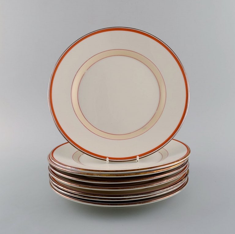 Christian Joachim for Royal Copenhagen. "The Spanish pattern". Eight dinner plates in hand-painted (1 of 4)