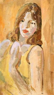 Double oil painting Portrait of a girl: №Verne 6 *** ABOUT THIS PAINTING *** * TITLE: "Portrait of a girl" - double painting * ARTISTS: Western European artist of the first half of the 20th century * SIZE: 43x75 cm/'16.92x29.52