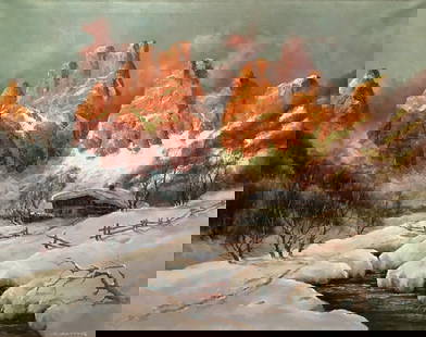 Oil painting Winter landscape Heinrich Hartung: №Verne 13 *** ABOUT THIS PAINTING *** * TITLE: "Winter landscape" * ARTISTS: Heinrich Hartung * SIZE: -x- cm/'-x- inches' * MEDIUM: oil, canvas * HAND PAINTED: Original painting from our