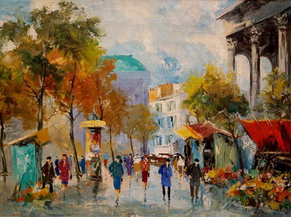 Oil painting Streets of Paris Lorder: №Verne 20 *** ABOUT THIS PAINTING *** * TITLE: "Streets of Paris" * ARTISTS: Lorder * SIZE: 60x80 cm/'23.62x31.49 inches' * MEDIUM: oil, canvas * HAND PAINTED: Original painting from our