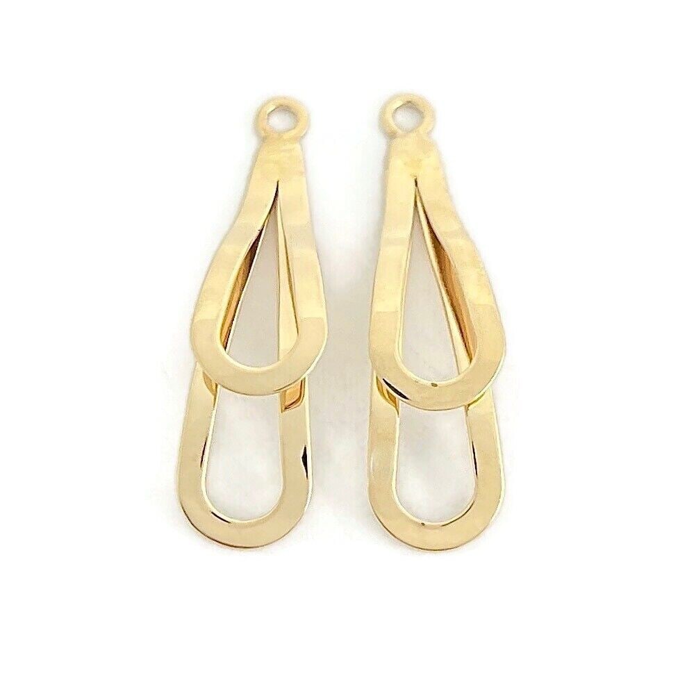 Double Loop Earring Jackets Enhancers 14K Yellow Gold, 1.32 Grams (1 of 7)