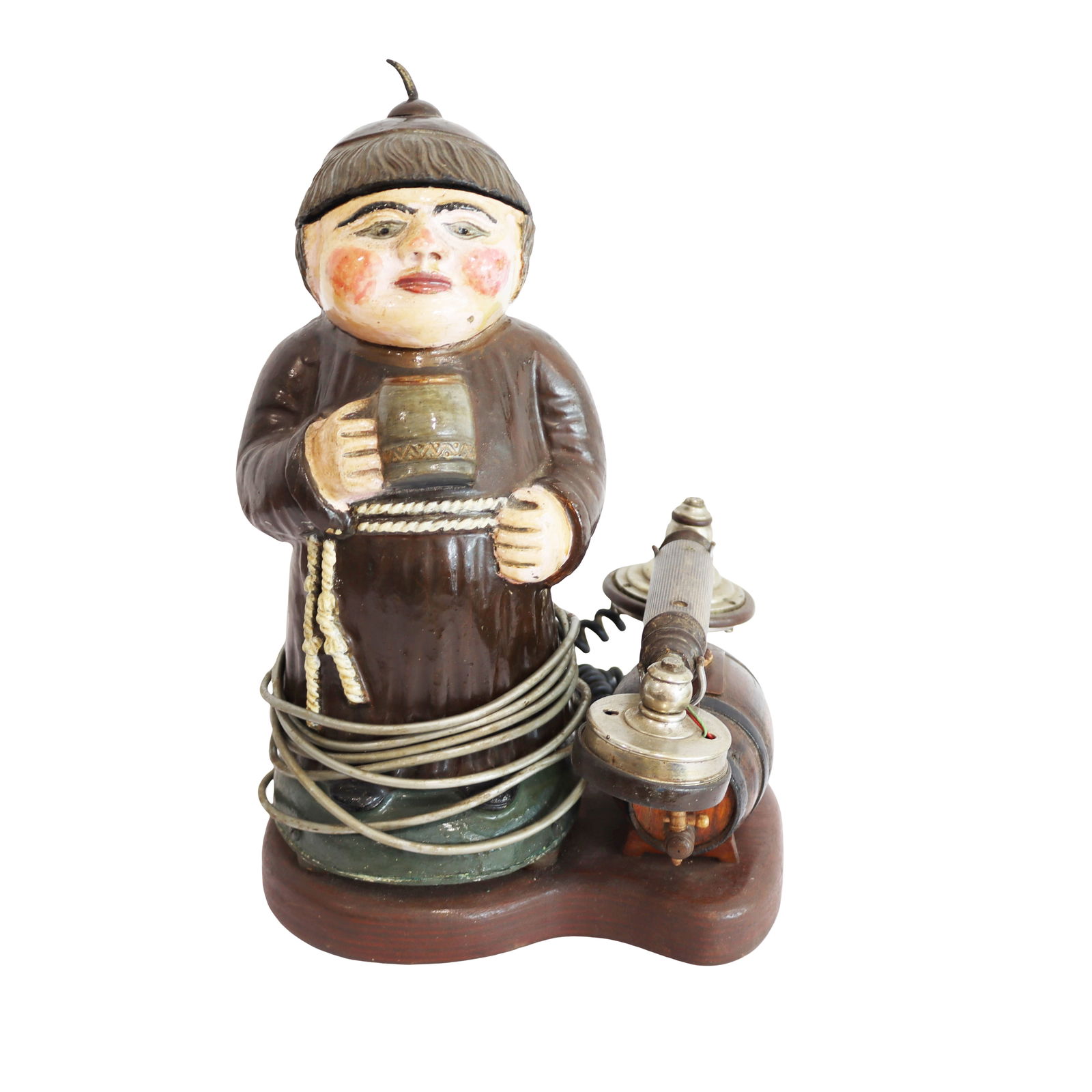 L.M. Ericsson & Co - Antique and Rare Telephone - Drunk Friar With a Barrel: Title: L.M. Ericsson & Co - Antique and Rare Telephone - Drunk Friar With a Barrel Description: Rare and antique telephone, shaped like a drunken friar with a barrel of wine. A.B. LM Ericsson & Cº St
