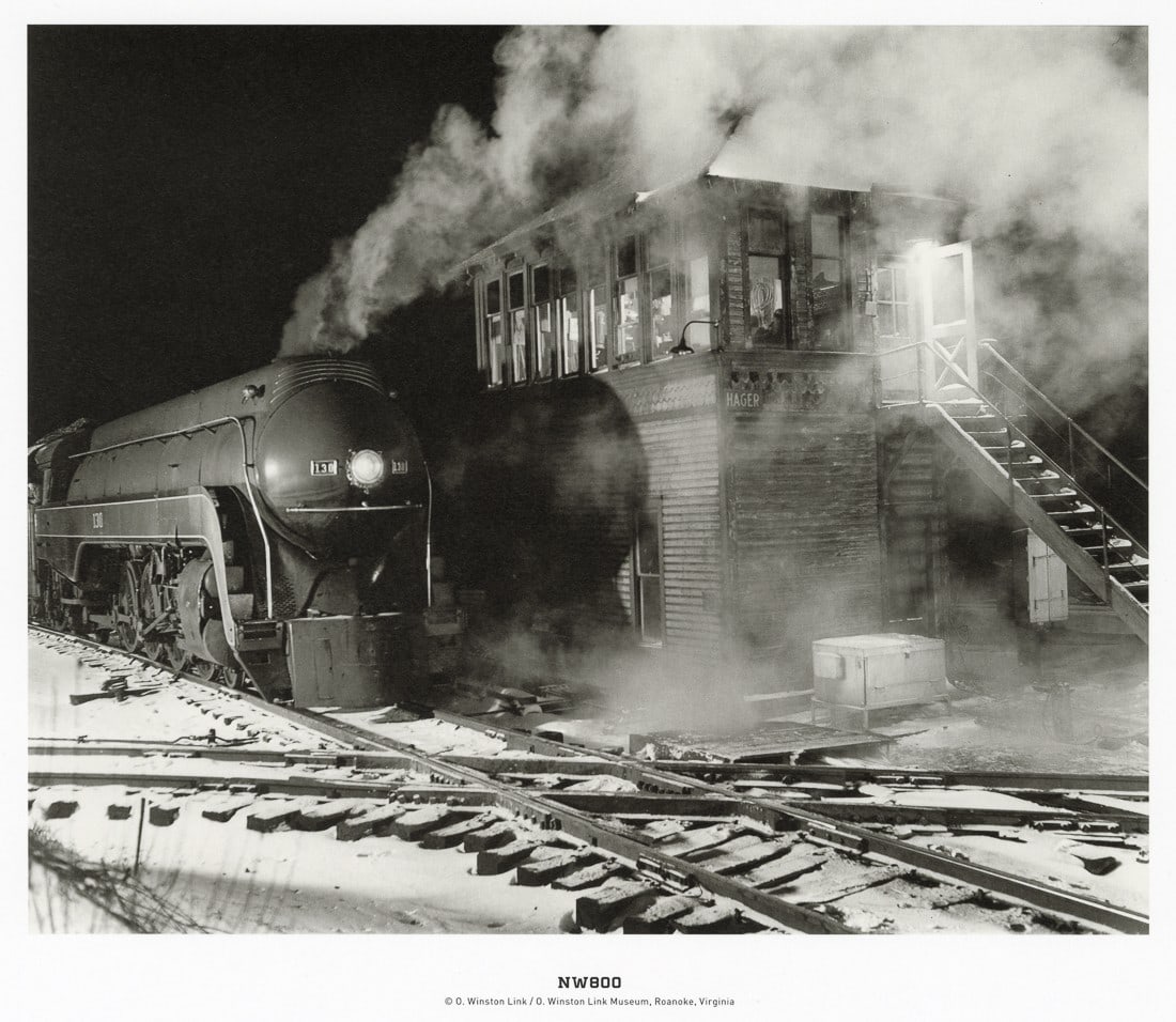 O. WINSTON LINK - Class K2A Locomotive, Maryland 1956: Artist: O. Winston Link Title: Class K2A Locomotive 130 Backs Past Hager Switch Tower, Hagerstown, Maryland, 1956 Medium: Photo Litho, 2019, Germany Dimensions: 9.85x8.05" Description: Unmounted Artis