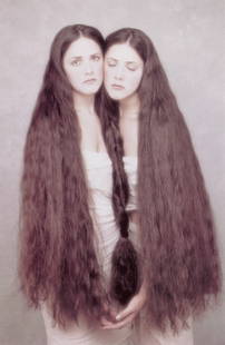 JOYCE TENNESON - Twins, Eyes Opened and Closed: Artist: Joyce Tenneson Title: Twins, Eyes Opened and Closed Medium: Photo Litho, 1997, USA Dimensions: 6.45x9.9" Description: Heat Wax Mounted on 11x14" Conservation Board Artist Bio: Joyce Tenneson i