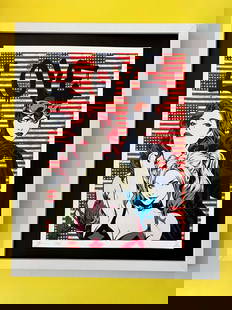 Death NYC Large Framed 16x20in Pop Art Certified Graffiti Gotham City Sirens #: Up for Sale this Beautiful and Scarce Print by Pop Art Graffiti Master Artist Death NYC Hand Signed in Pencil Numbered X/100 or Proof This piece is mounted on a 20 x 16 in. black acid free black board