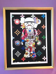 Death NYC Large Framed 16x20in Pop Art Certified Personage XX Louis Vuitton *: Up for Sale this Beautiful and Scarce Print by Pop Art Graffiti Master Artist Death NYC Hand Signed in Pencil Numbered X/100 or Proof This piece is mounted on a 20 x 16 in. black acid free black