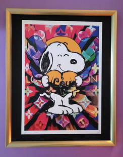 Death NYC Large Framed 16x20in Pop Art Certified Snoopy Peanuts Murakami Love *: Up for Sale this Beautiful and Scarce Print by Pop Art Graffiti Master Artist Death NYC Hand Signed in Pencil Numbered X/100 or Proof This piece is mounted on a 20 x 16 in. black acid free black