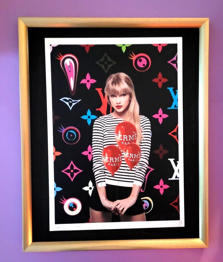 Death NYC Large Framed 16x20in Pop Art Certified Taylor Swift Murakami Pop LV * (1 of 5)