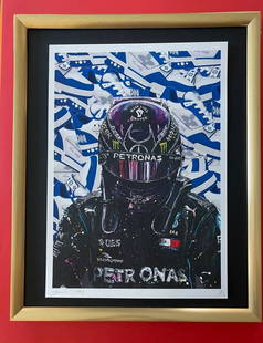 DEATH NYC Hand Signed LARGE Print Framed 16x20in COA POP ART LEWIS HAMILTON F1: This is a Stunning and Scarce 100% Authentic New Print by Death NYC " LEWIS " Hand Signed and Numbered in Pencil by the Artist Limited Edition of 100 Large Size: 45cm x 32cm About 18x13in 