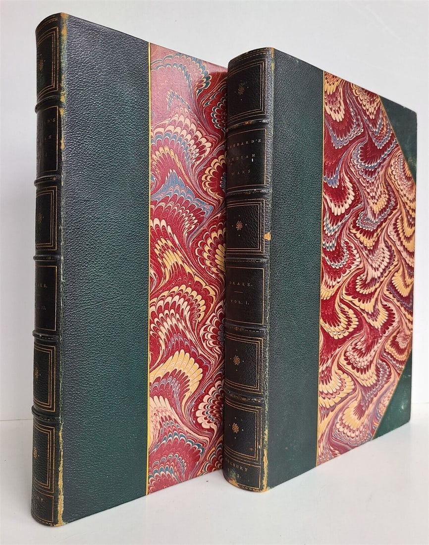 1865 HISTORY of INDIAN WARS in NEW ENGLAND 2 volumes ILLUSTRATED w/ MAP antique (1 of 9)