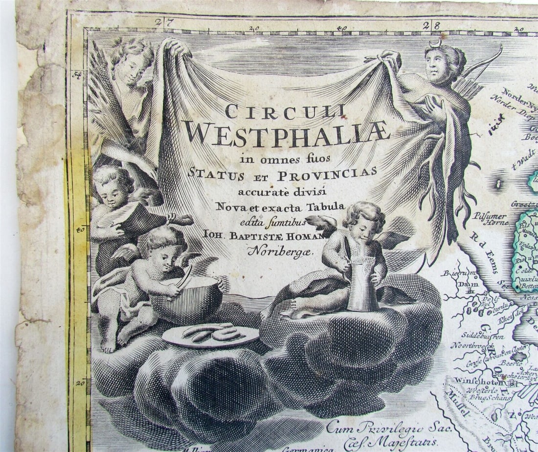 1720 antique MAP of GERMANY 18th CENTURY Lower Saxony & North Rhine-Westphalia (1 of 7)
