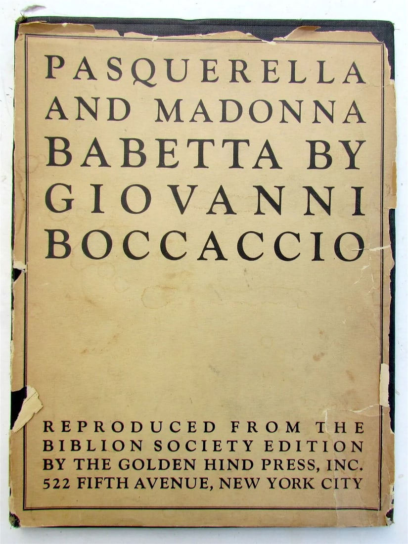 1927 PASQUERELLA AND MADONNA BABETTA by GIOVANNI BOCCACCIO illustrated (1 of 10)