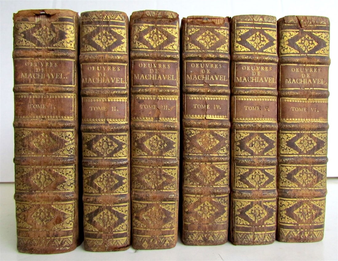 1743 6 VOLUMES MACHIAVELLI Niccolo Oeuvres antique (1 of 8)