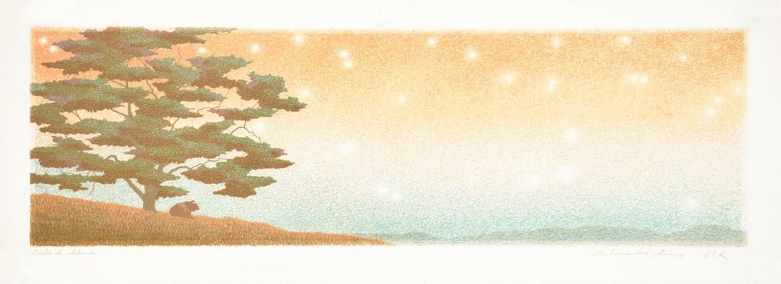 Vicente Pascual Rodrigo Spanish lithograph 1987, 11.1 x 30 in. (1 of 1)