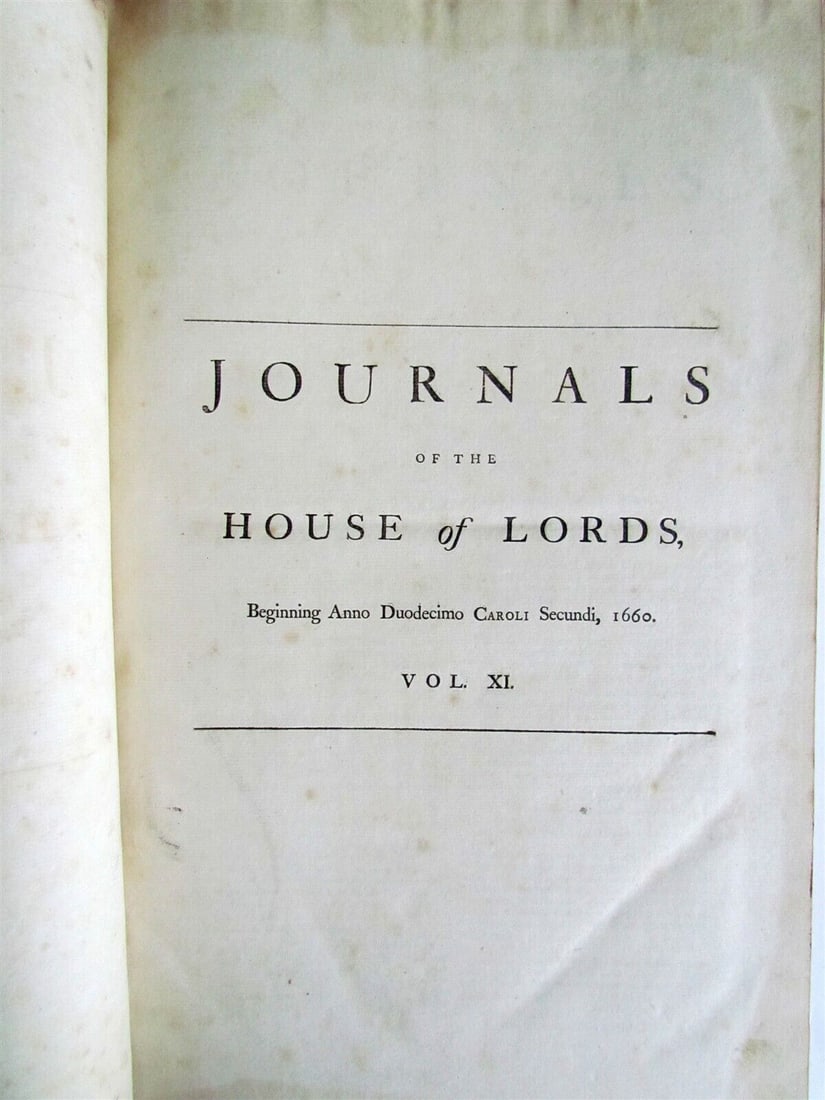 JOURNALS OF THE HOUSE OF LORDS 1660-1665 large folio antique in ENGLISH (1 of 5)