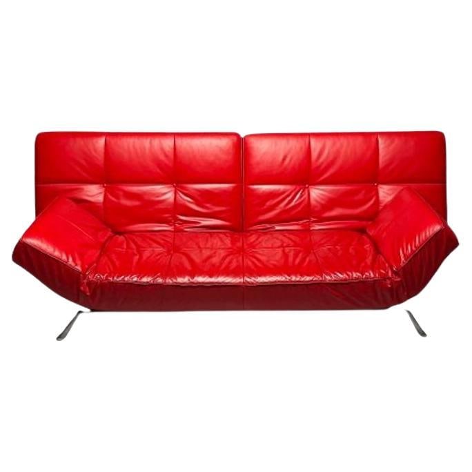 Pascal Mourgue, Ligne Roset, Smala Adjustable Daybed, Sofa, Red Leather, France: About the Item Smala by Ligne Roset Adjustable Daybed Sofa in Red Leather, Pascal Mourgue Made in France by Ligne Roset, this iconic adjustable daybed / sofa in luxurious Fire engine red leather is as