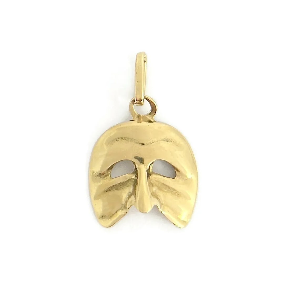 Vintage Mask Pendant Charm 18K Yellow Gold, 1.26 Grams (1 of 7)