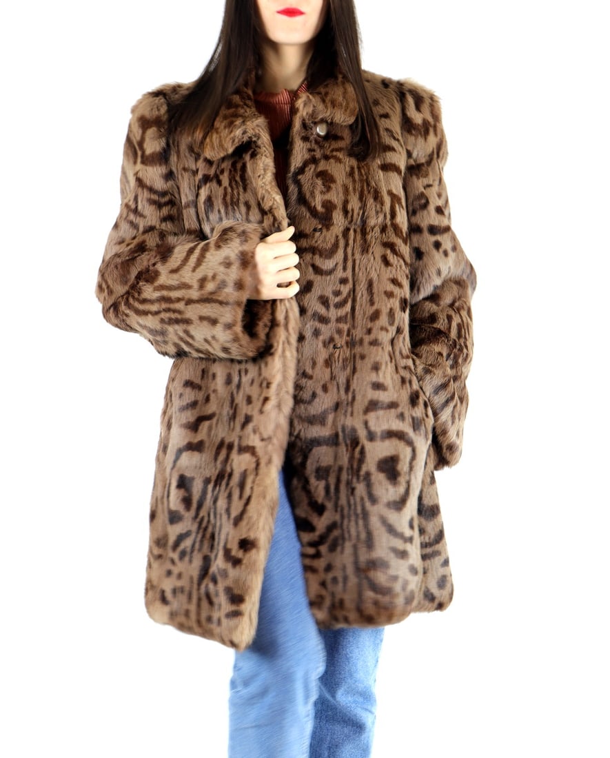 BROWN DYED LAPIN FUR JACKET EU: L; US: 16 (1 of 10)