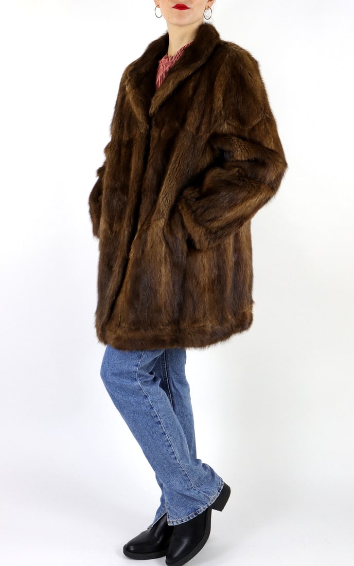 MUSKRAT FUR JACKET EU:XL US:18 (1 of 10)