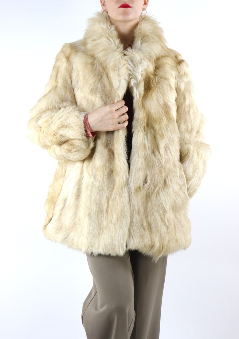 BLEACHED FOX FUR JACKET EU: L; US: 16 (1 of 10)