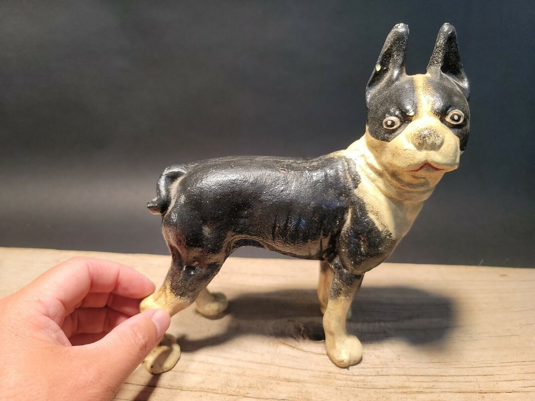 Cast Iron Boston Terrier Dog Door Stop Statue (1 of 12)