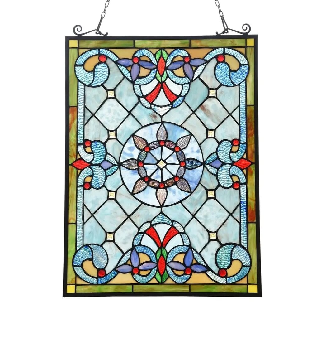 24.6" Rectangle Stained Glass Window Hanging Panel Suncatcher (1 of 4)