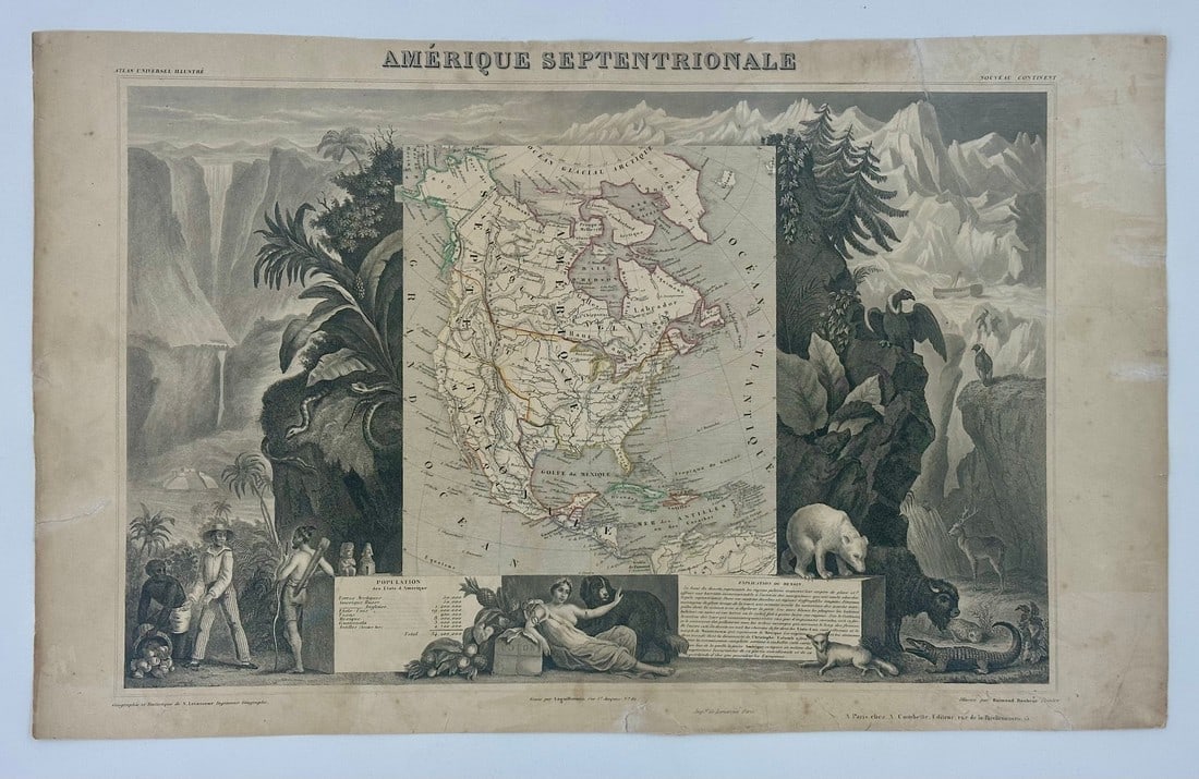 1845 Map of North America by Victor Levasseur (1 of 3)