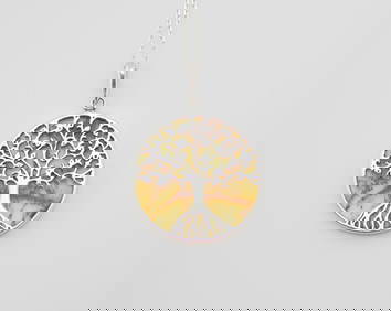 Honey Amber Tree of Life Pendant w/Sterling Silver Bale Honey Amber Tree of Life Pendant w/Sterling Silver Bale
