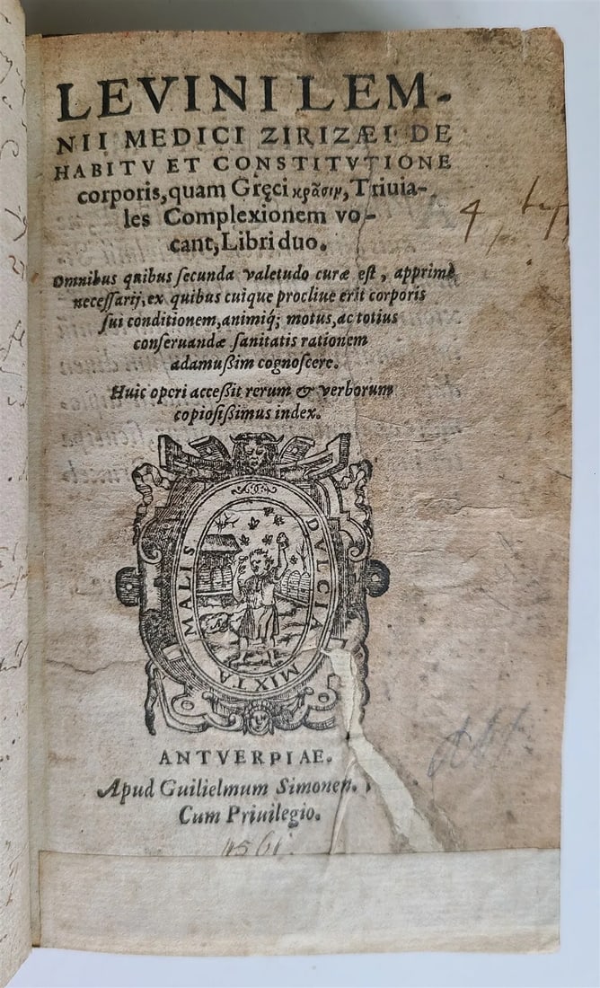 1561 WORK on the complexions of human body ANTIQUE 16th CENTURY Levinus Lemnius (1 of 10)