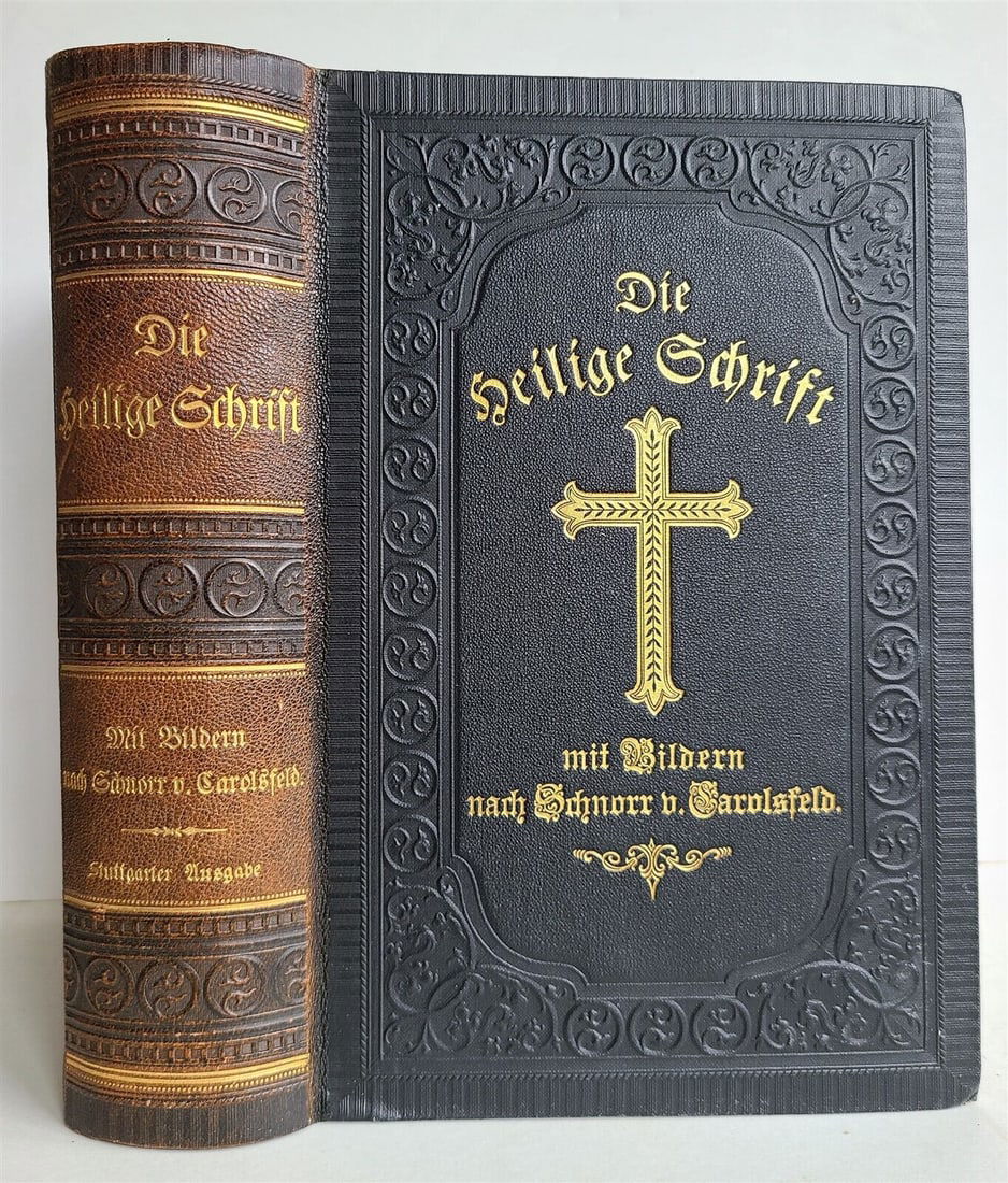 1912 BIBLE in GERMAN ILLUSTRATED antique BIBLIA OLD & NEW TESTAMENT (1 of 15)
