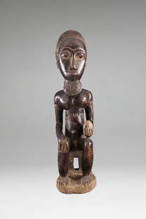 Baoule statue - Ivory Coast - African Art Tribal Art: Title: Baoule statue - Ivory Coast - African Art Tribal ArtDate/Period: Second half XX°Origin: Ivory CoastDimension: 20,87 InchMaterials: WoodWeight: 4,19 PoundsItem type: Statues, ancestors,