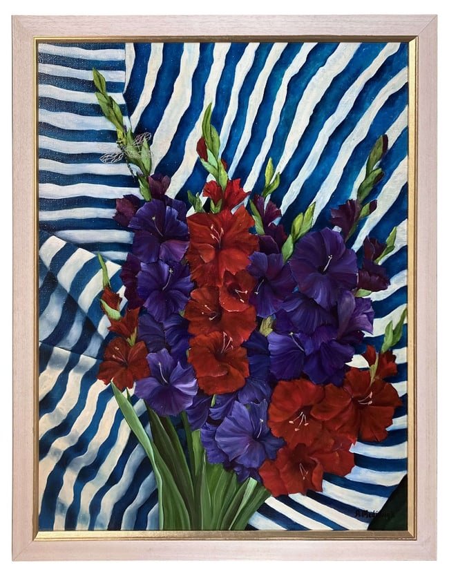 Medyanik Anna: "Odonata", oil painting (1 of 7)