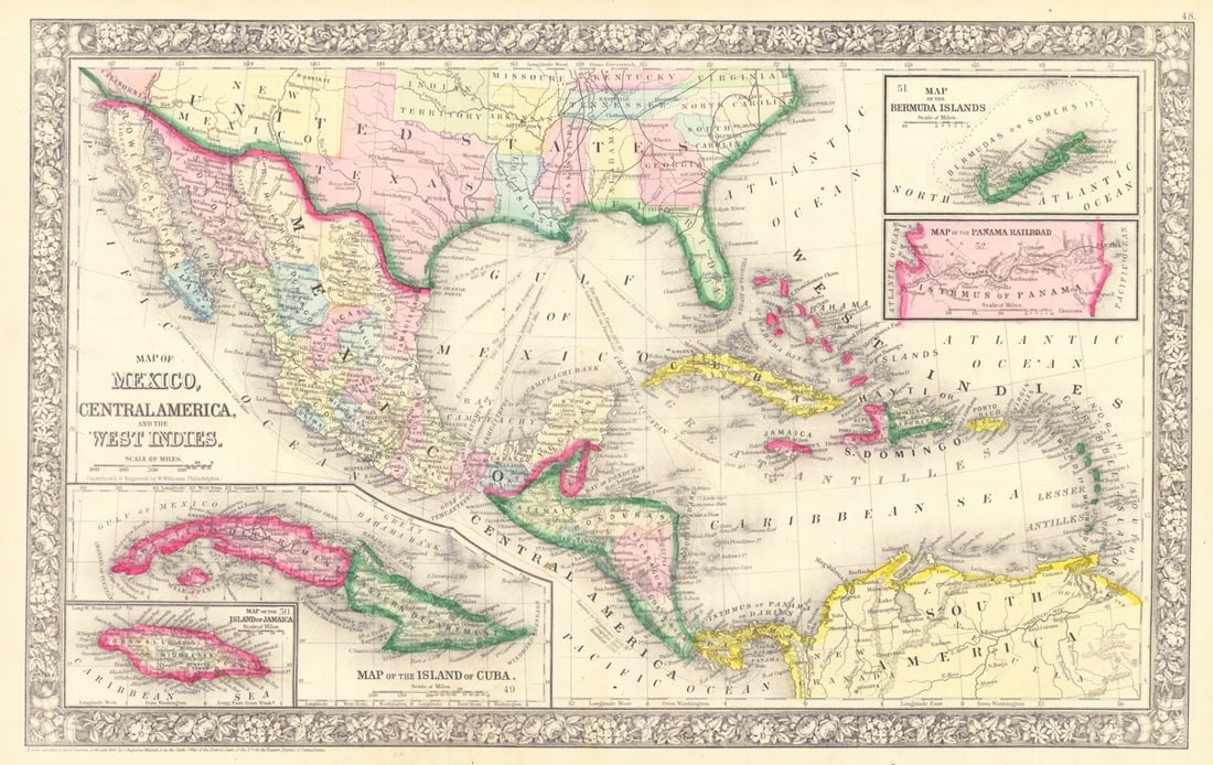 Map of Mexico, Central America, and the West Indies (1 of 1)