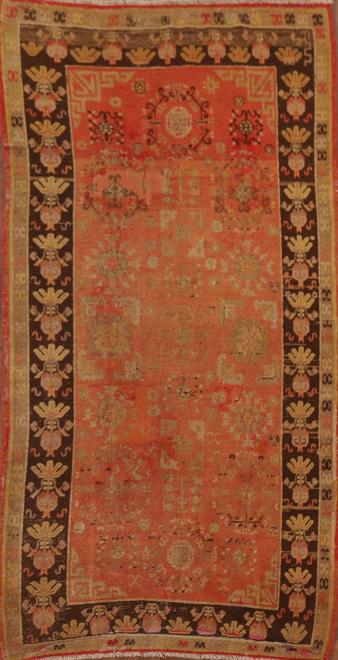 Pre-1900 Vegetable Dye Khotan Antique Area Rug 4x8 (1 of 20)