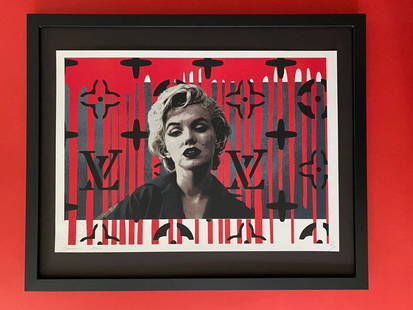 DEATH NYC Hand Signed LARGE Print Framed 16x20in COA MARILYN MONROE VUITTON N: This is a Stunning and Scarce 100% Authentic New Print by Death NYC Hand Signed and Numbered in Pencil by the Artist Limited Edition of 100 Large Size: 45cm x 32cm About 18x13in Fine Art 300