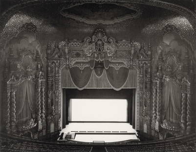 HIROSHI SUGIMOTO - Ohio Theater, Ohio, 1980: Artist: Hiroshi Sugimoto Title: Ohio Theater, Ohio, 1980 Medium: Photo Litho, 2005, Germany Dimensions: 8.5x6.55" Description: Heat Wax Mounted on 8.5x11" Conservation Board Artist Bio: Hiroshi Sugimo